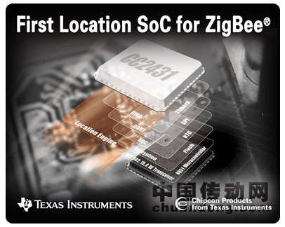 德州儀器針對(duì) ZigBee® 無(wú)線傳感器網(wǎng)絡(luò)推出業(yè)界首款定位檢測(cè)片上系統(tǒng)
