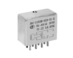 1/5立方英寸有瞬態(tài)抑制兩組轉換觸點密封電磁繼電器 JQC-2105M