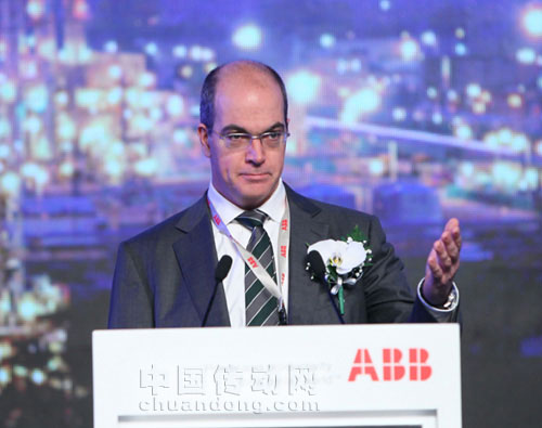 ABB北亞區(qū)總裁，ABB（中國）有限公司董事長兼總裁方秦在2012ABB自動化世界開幕式上作主旨演講